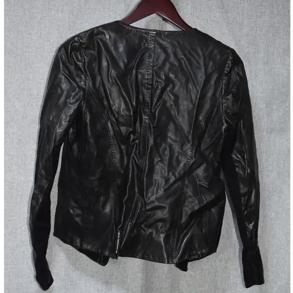 Vince 100% Leather Black Moto Jacket S - Picture 4 of 4